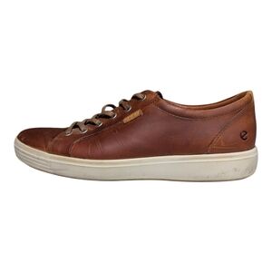 Ecco Soft 7 Cognac Brown Leather Comfort Sneaker Shoes Men's Size 46 12 12.5